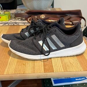 Adidas Black and Silver Cloudfoam Shoes